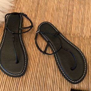 Bernardo black leather Lily sandal